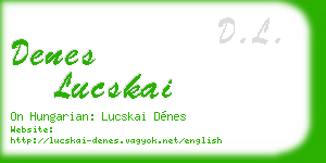 denes lucskai business card